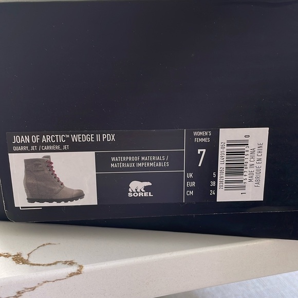 Sorel PDX premium wedge waterproof boots gray leather coated canvas. Brand new. - Picture 4 of 4